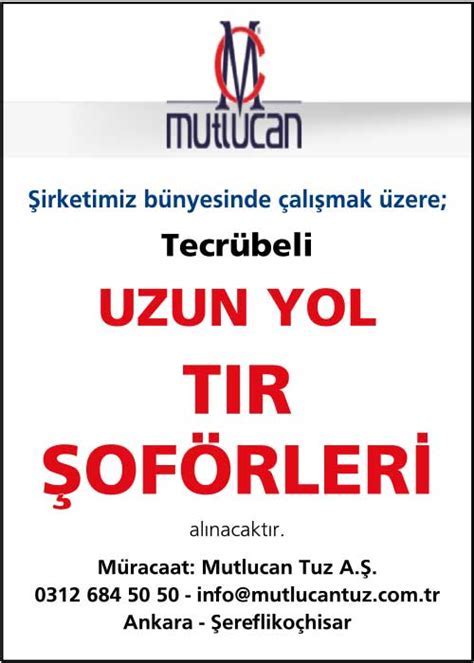 Ankara araçlı şöför iş ilanları